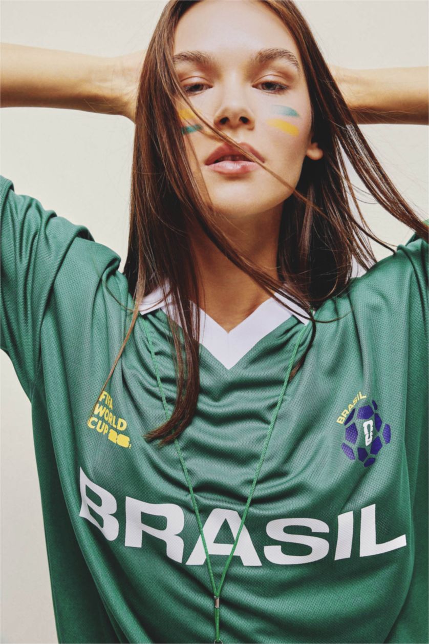 Women Green Oversize Fit Short Sleeve T-Shirt