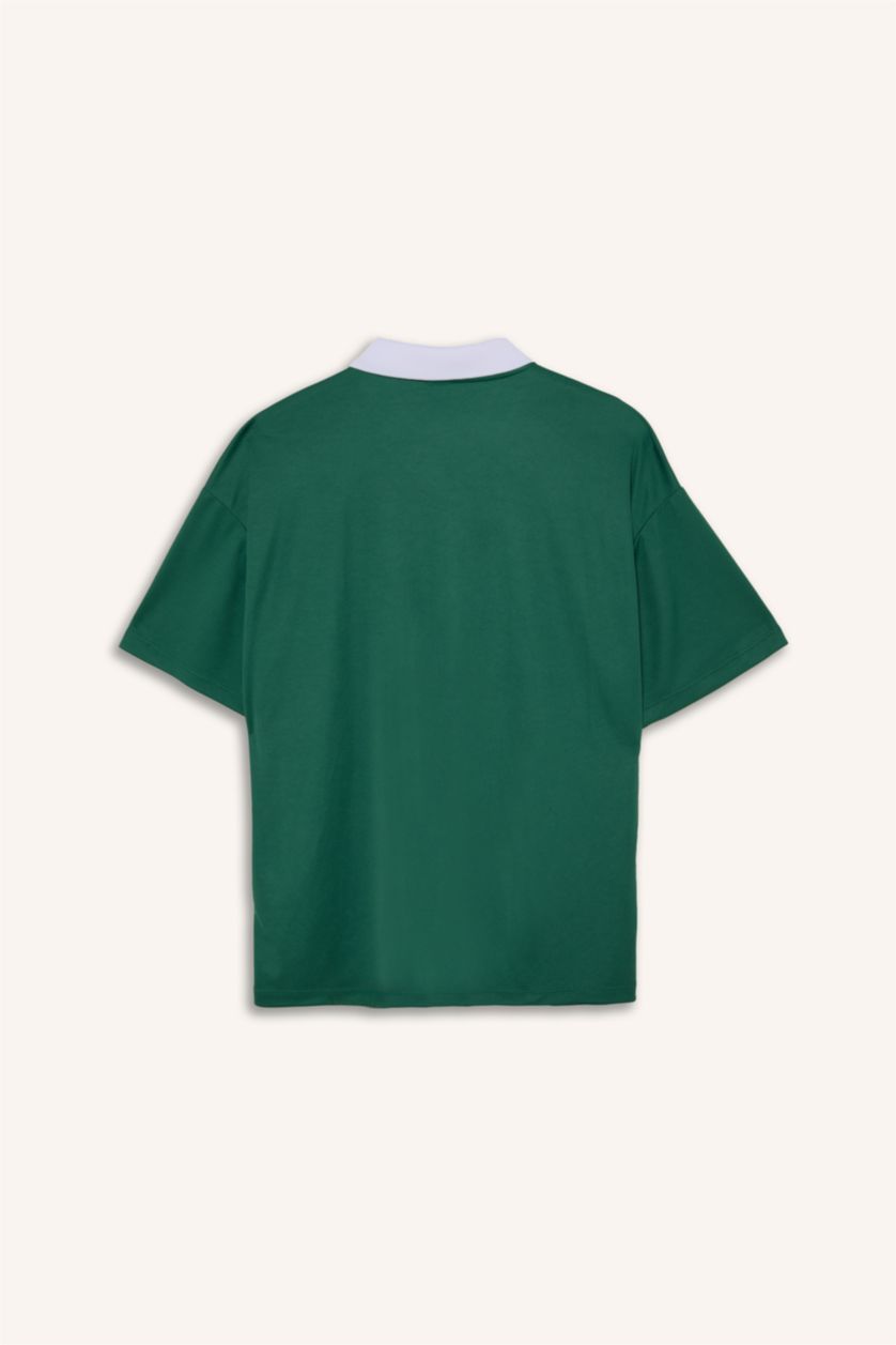 Women Green Oversize Fit Short Sleeve T-Shirt