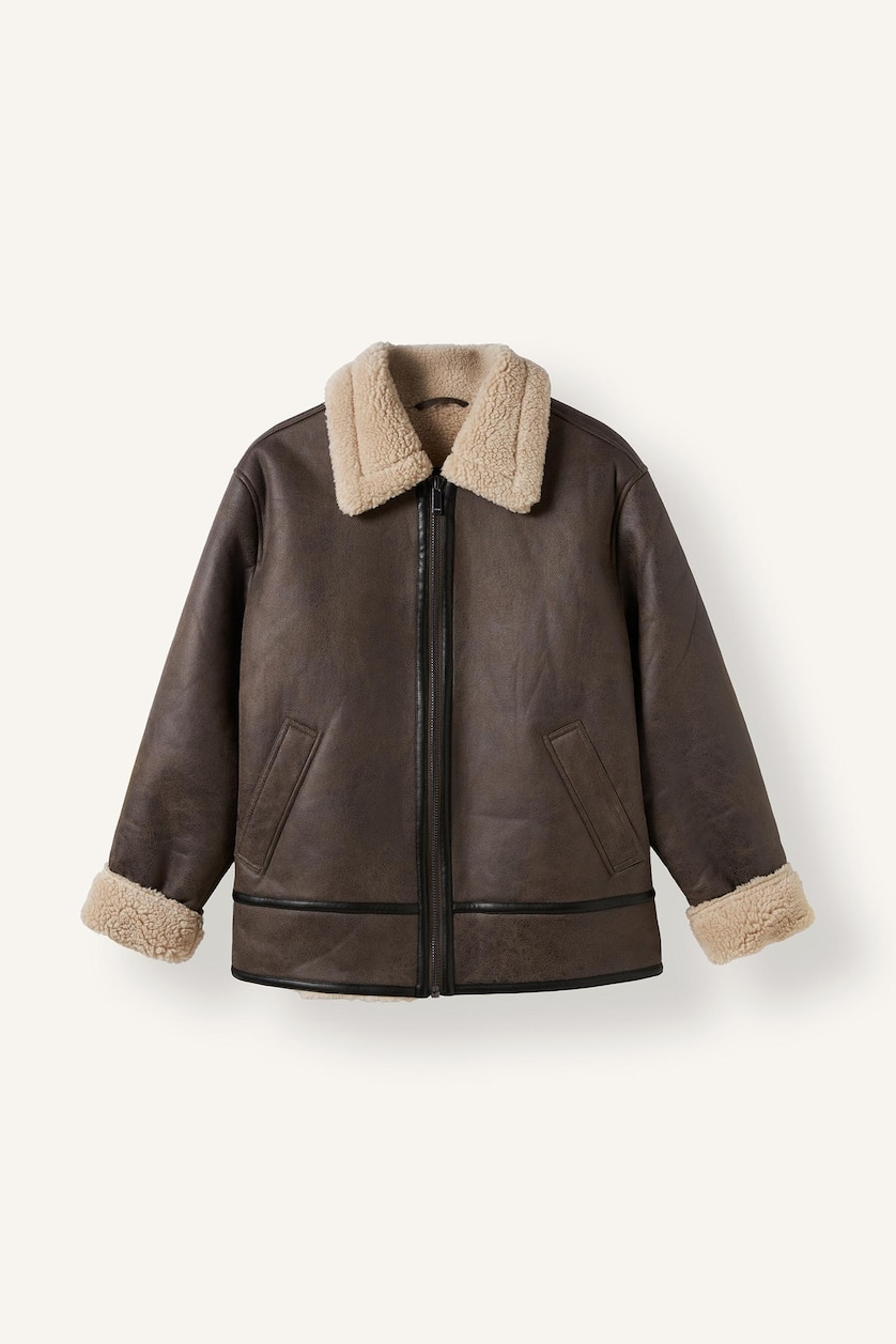 Men Brown Zipper Puffer Jacket