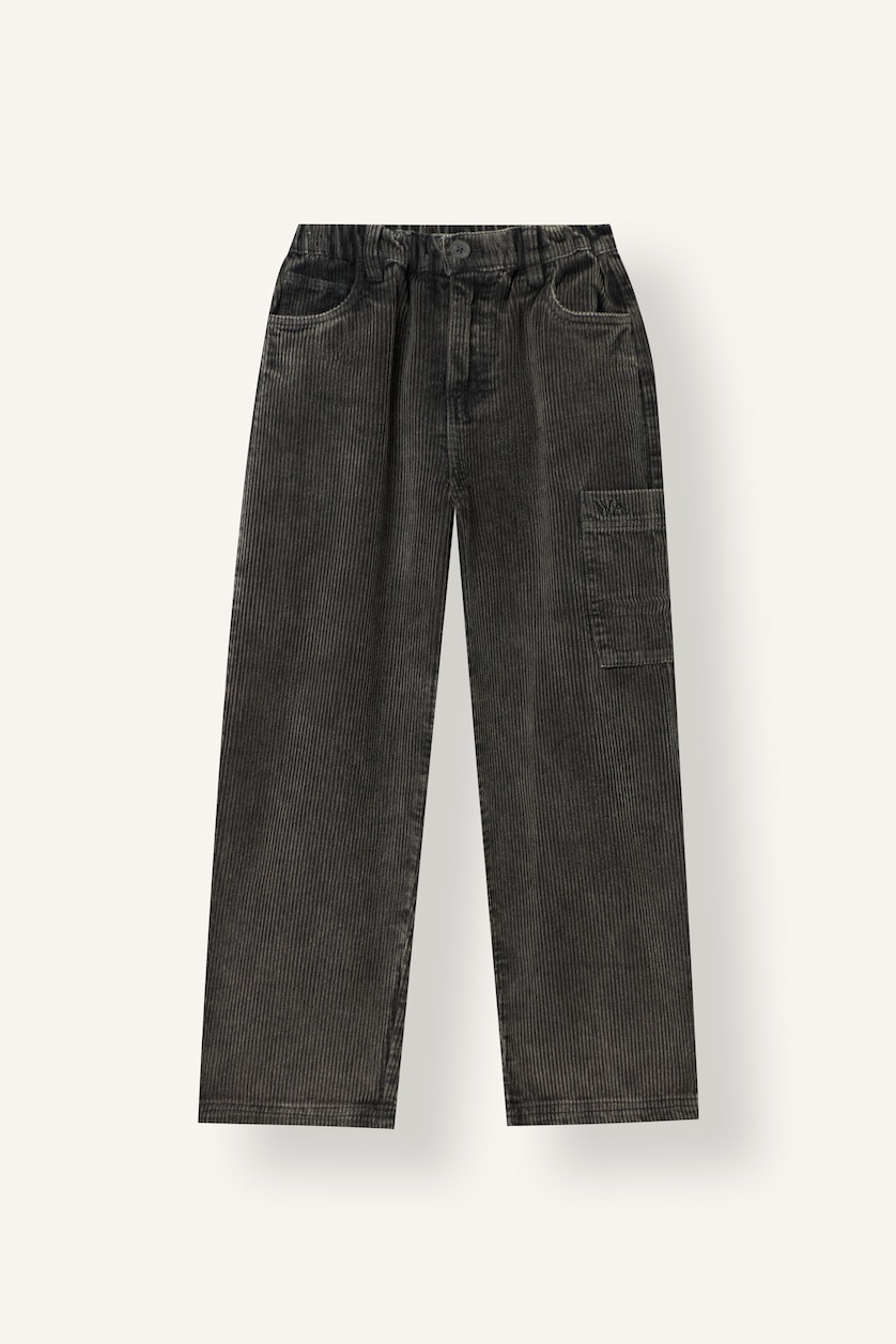 Young Boys - Teen Boys Grey Relax Fit Velvet Trousers