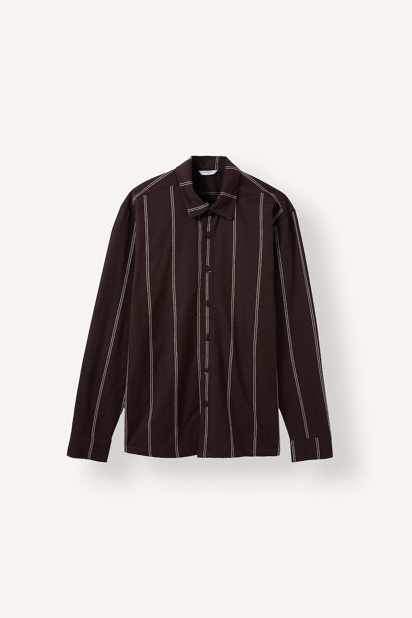 MAN Light Brown Regular Fit Cotton Long Sleeve Shirt