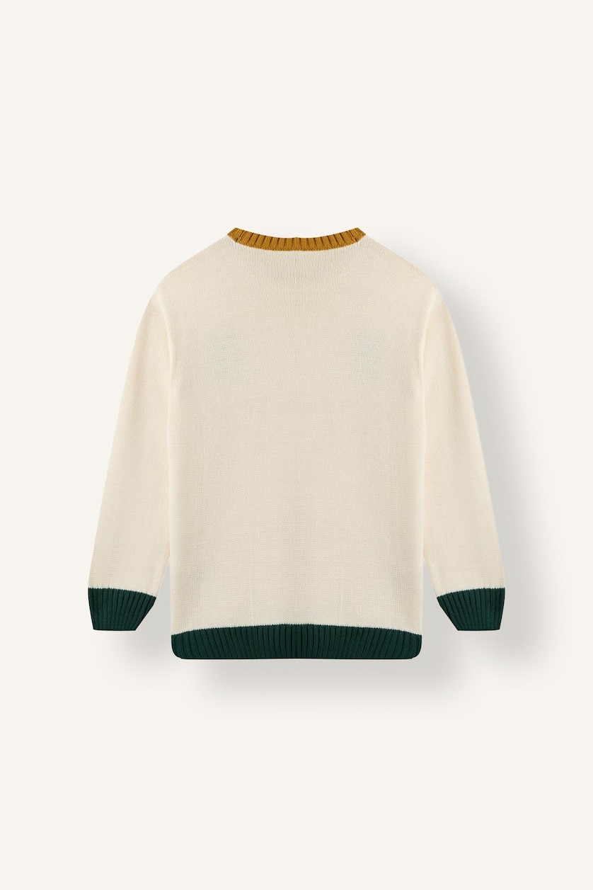 Erkek Çocuk - Genç Erkek Taş Oversize Nakışlı Kazak Erkek Çocuk