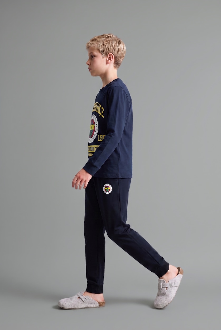 Young Boys - Teen Boys NAVY 2 piece Regular Comfort Fit Knitted Pyjamas