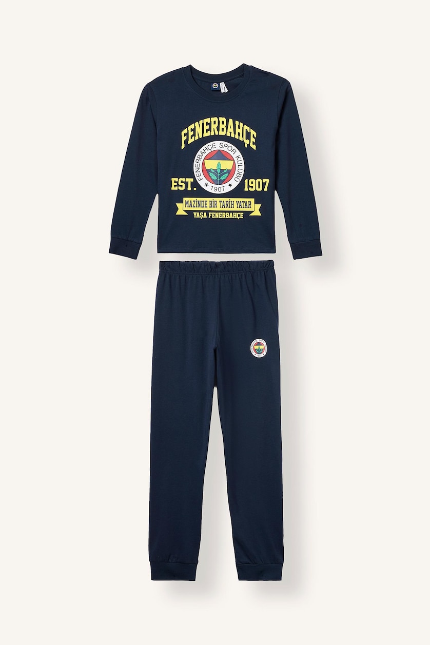 Young Boys - Teen Boys NAVY 2 piece Regular Comfort Fit Knitted Pyjamas