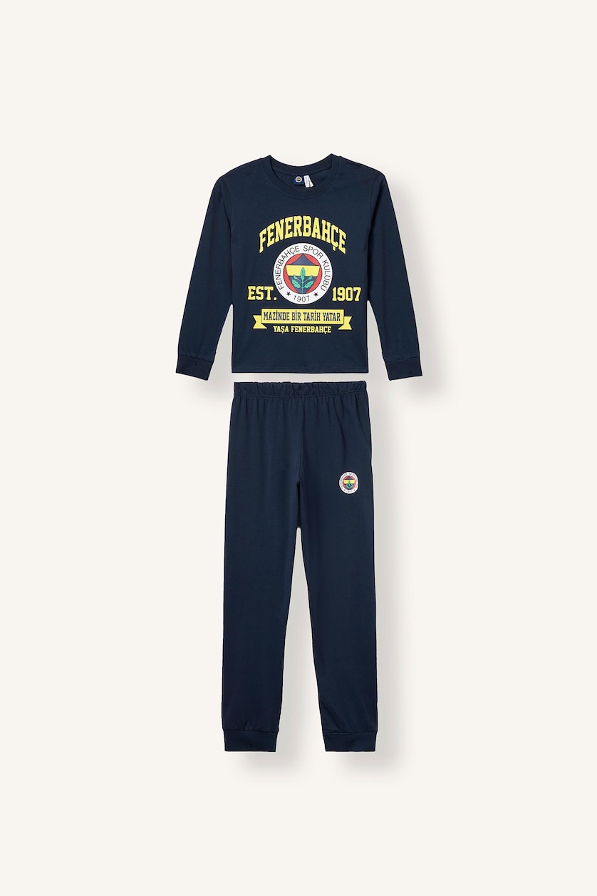 Young Boys - Teen Boys NAVY 2 piece Regular Comfort Fit Knitted Pyjamas