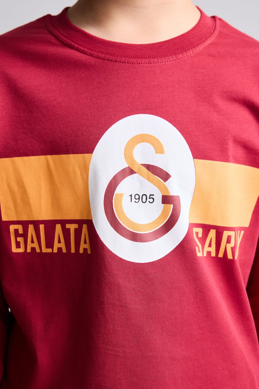 Erkek Çocuk - Genç Erkek Kırmızı %100 Pamuk 2'li Takım Galatasaray Baskılı Erkek Çocuk