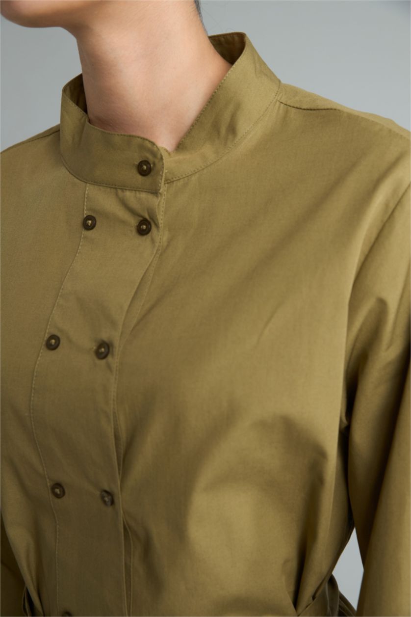 WOMAN Khaki Poplin Dress