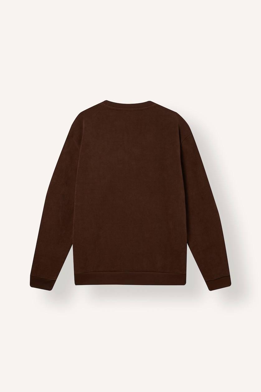 HOMME Marron Col rond Manche Longue Sweat- Shirt