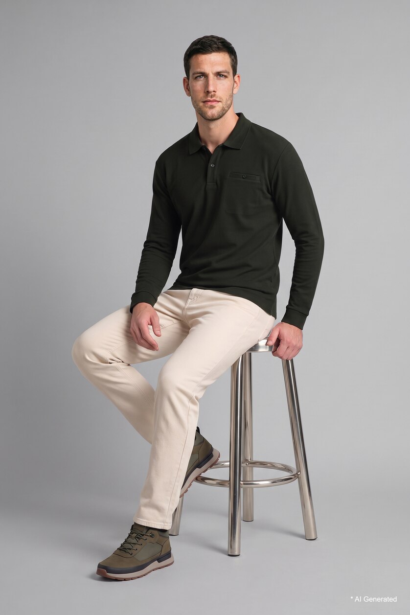 Men Dark Khaki Regular Fit Sweatshirt