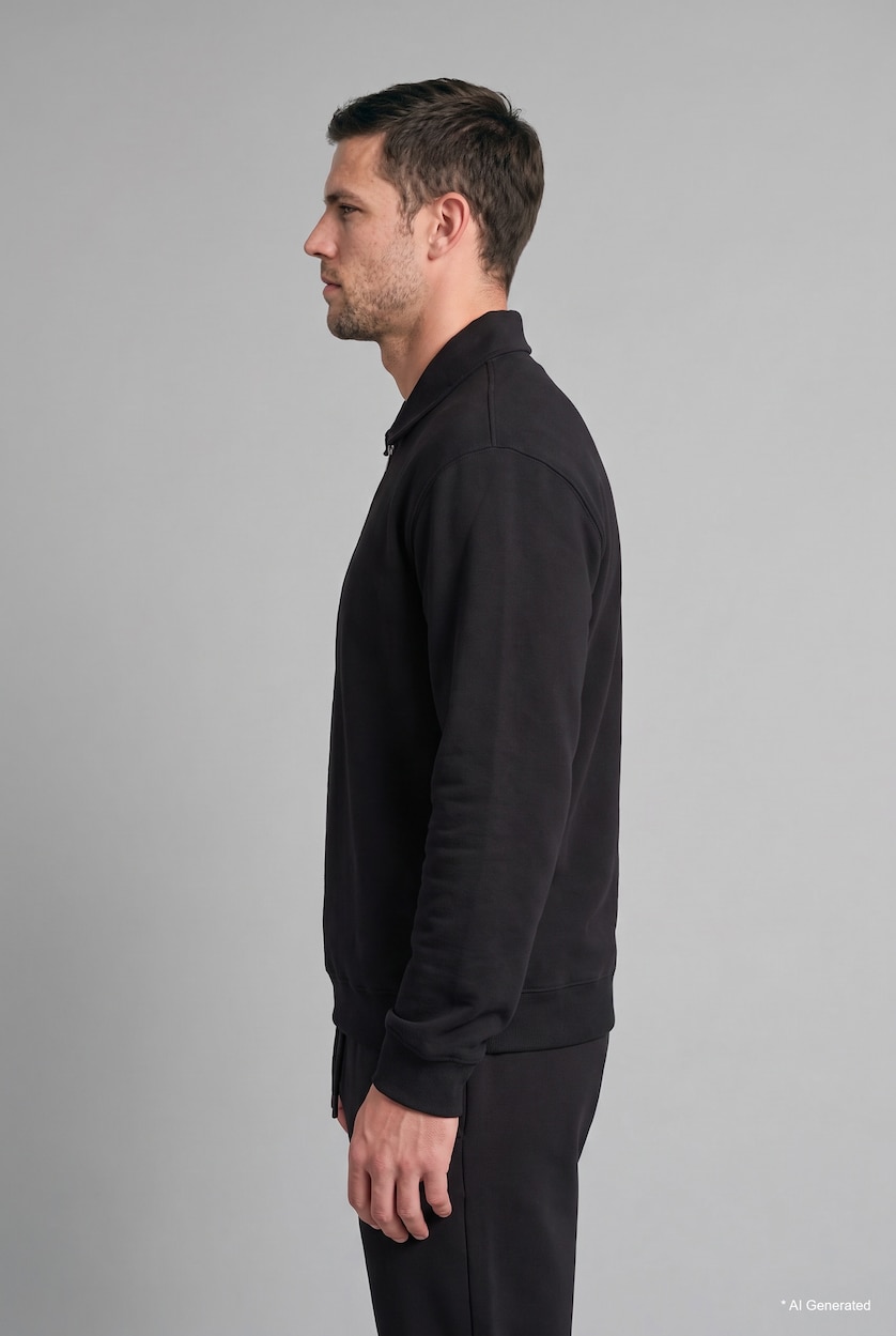 Man Black Regular Fit Sweatshirt