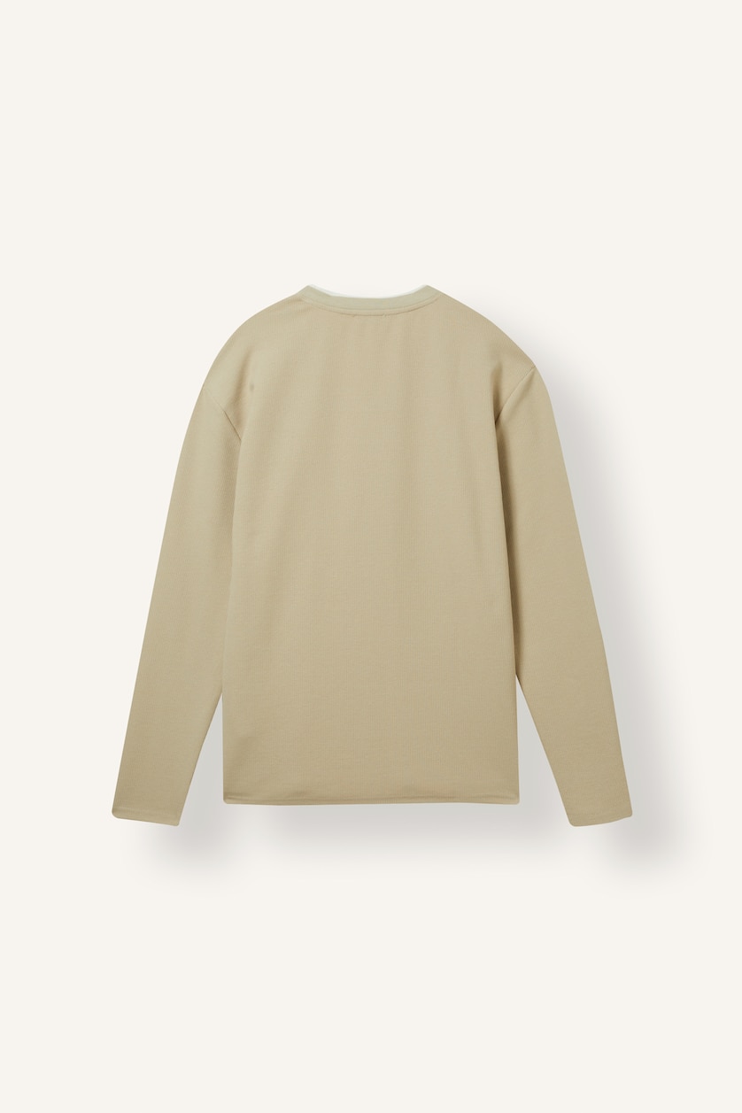 Erkek Bej Regular Fıt Waffle Sweatshirt