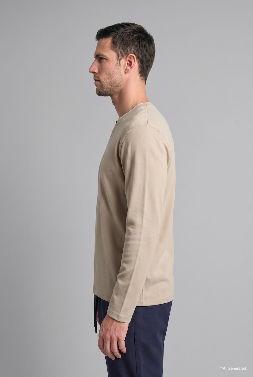 Man Beige Regular Fit Sweatshirt