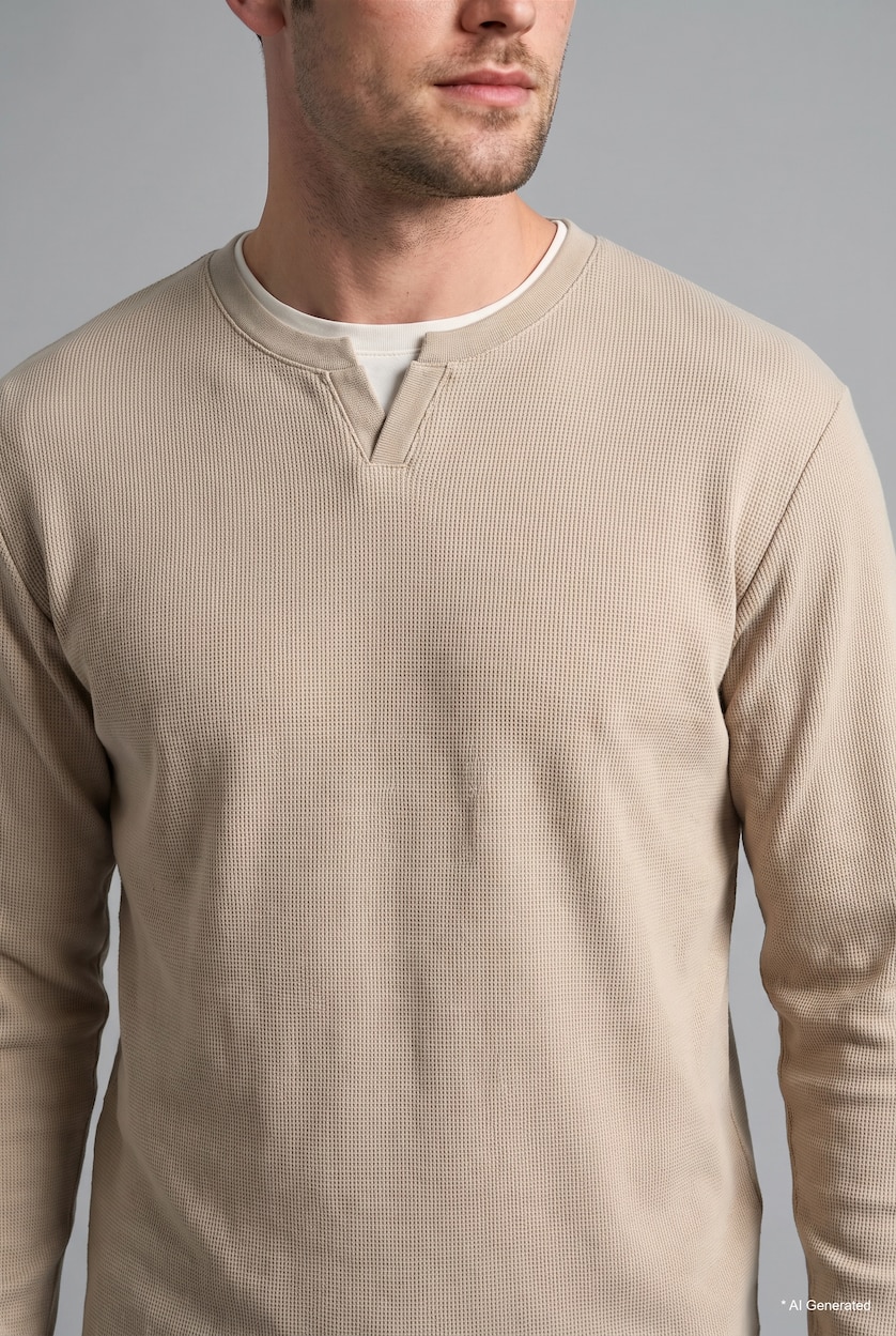 Man Beige Regular Fit Sweatshirt