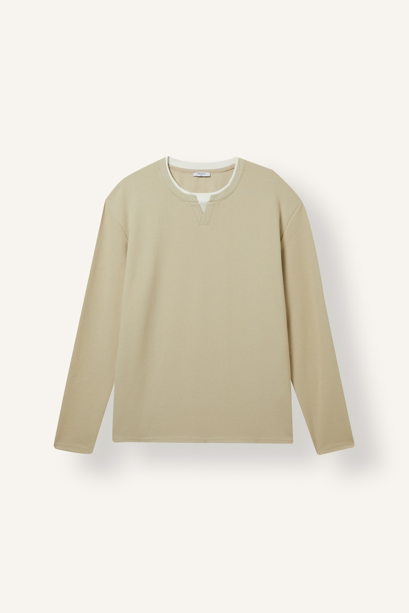 Man Beige Regular Fit Sweatshirt