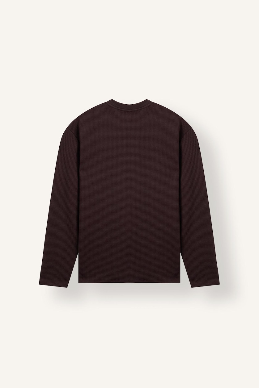 MAN Brown Regular Fit Waffle Knit Basic T-Shirt