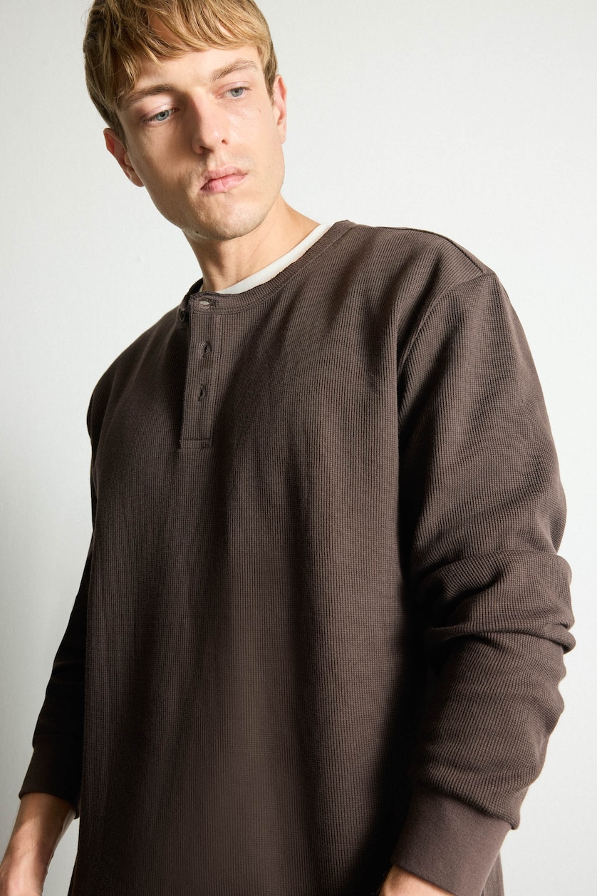 Men Brown Regular Fit Long Sleeve T-Shirt