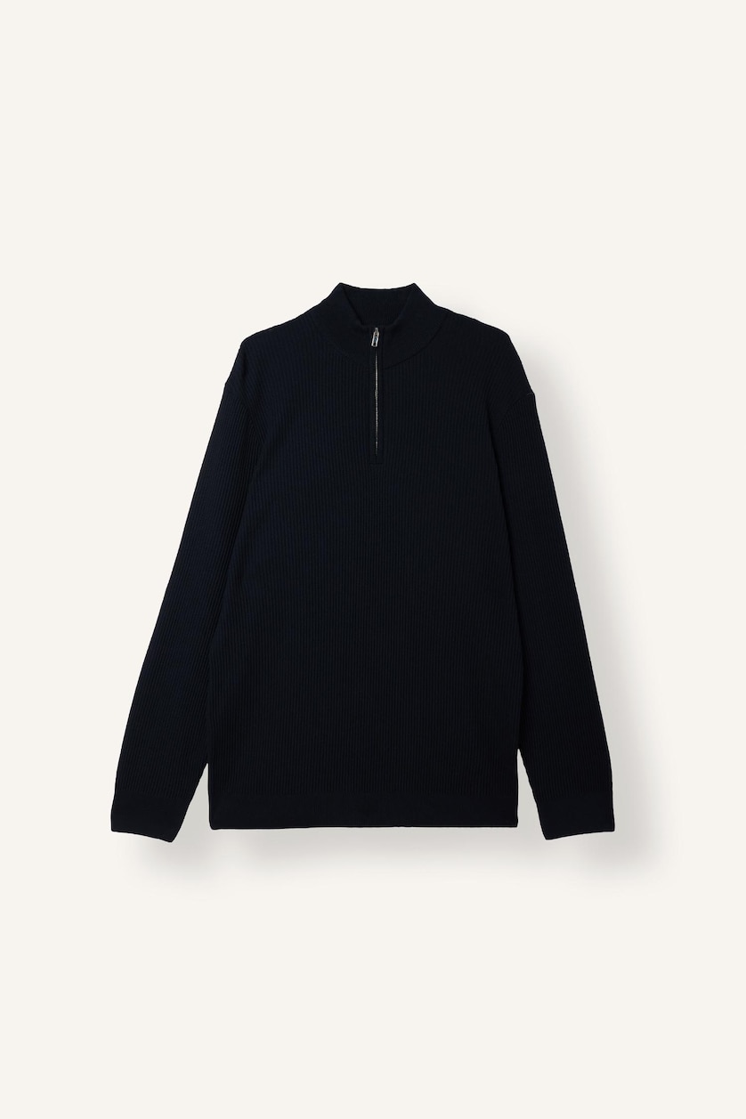 Men NAVY High Neck Pullover
