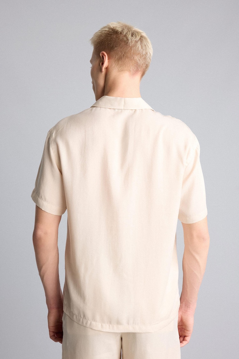 Men Stone Boxy Fit Sensual Short Sleeve Shirt