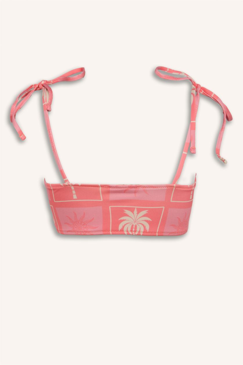 WOMAN Coral Jaquette x DeFacto Palm Tree Pattern Bikini Top