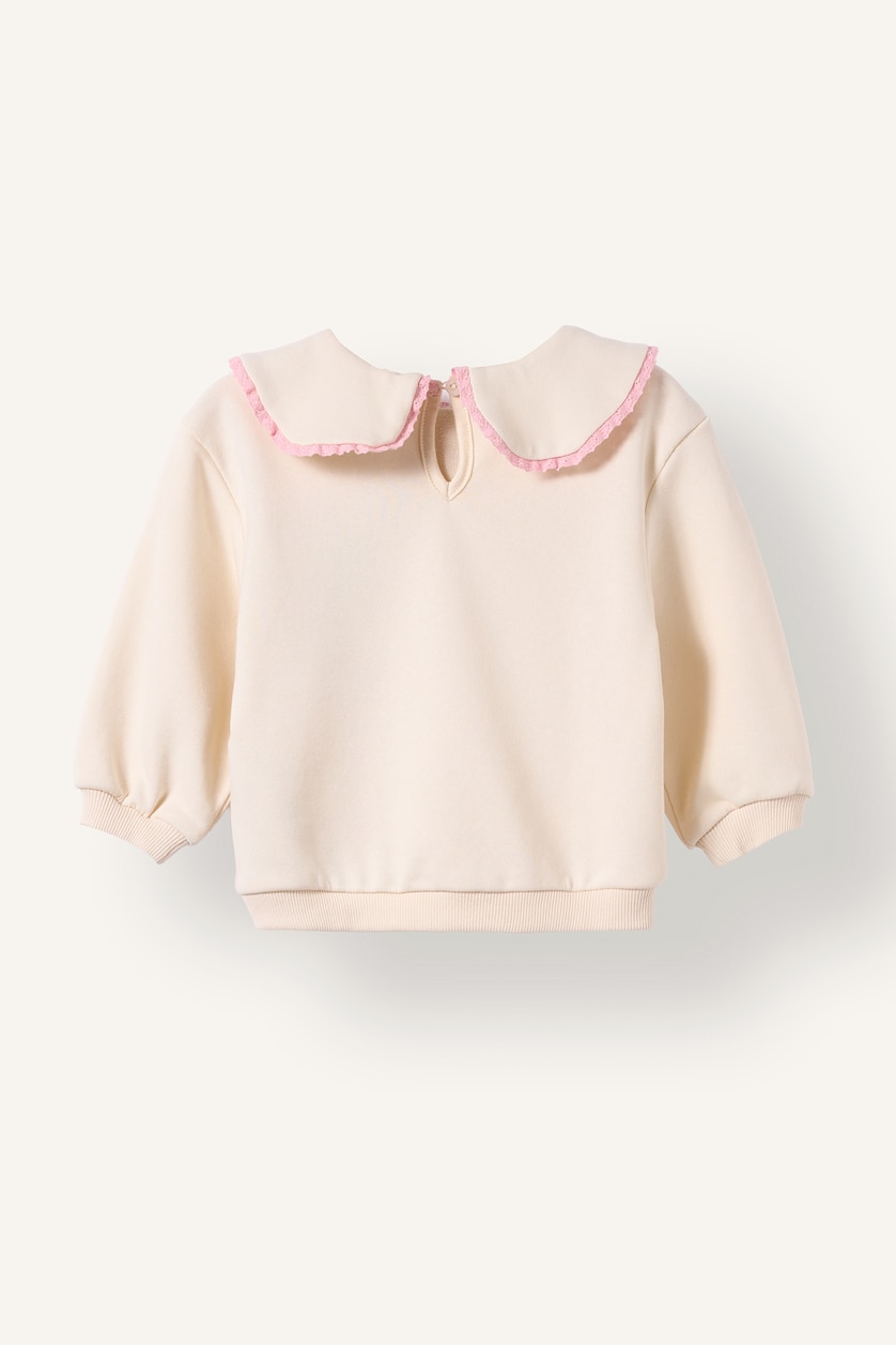 Kız Bebek Ekru Miffy Bebe Yaka Kalın Sweatshirt Kız Bebek