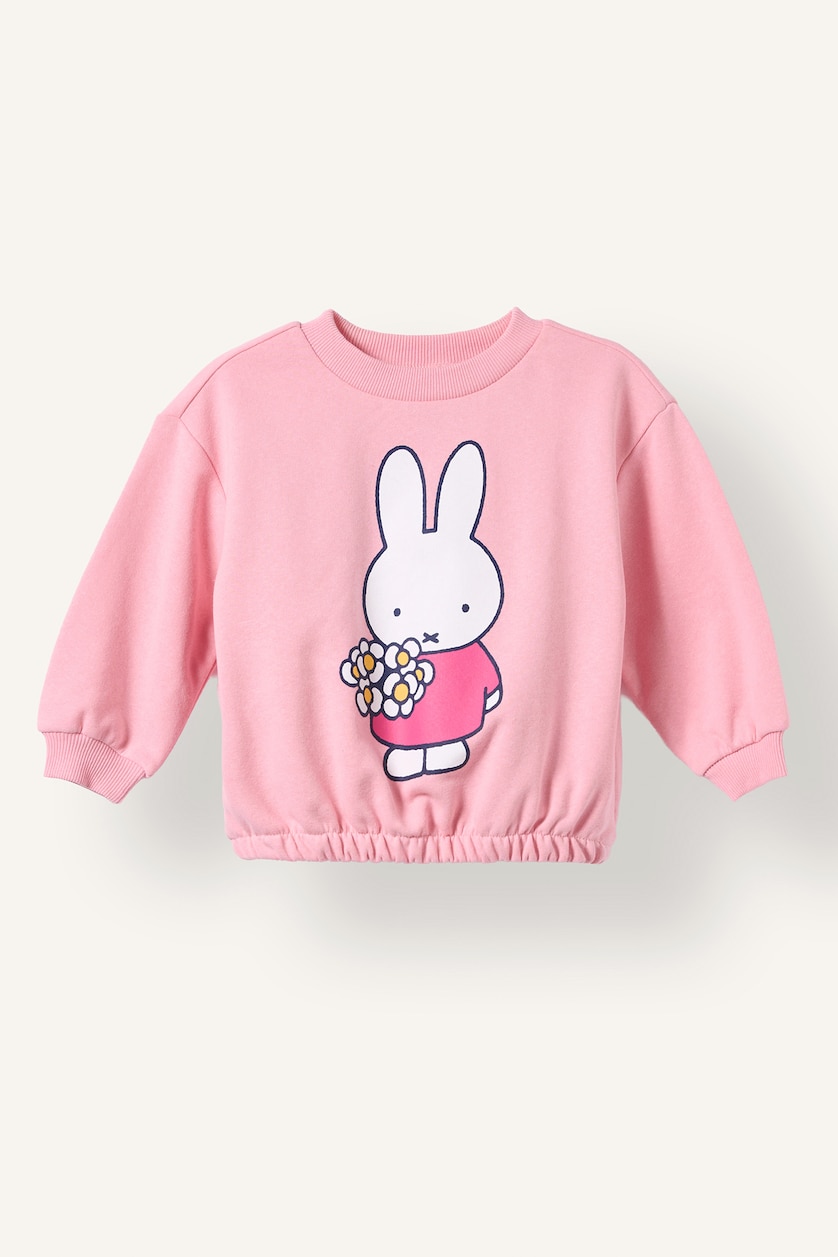Kız Bebek Pembe Miffy Regular Fıt Kalın Sweatshirt Kız Bebek
