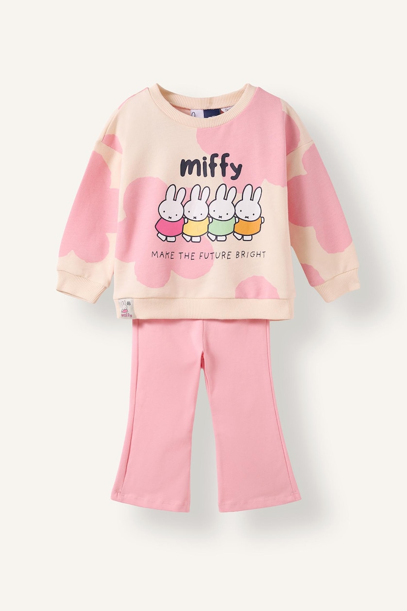 Baby Girls Ecru 2 piece Regular Fit Crew Neck Set