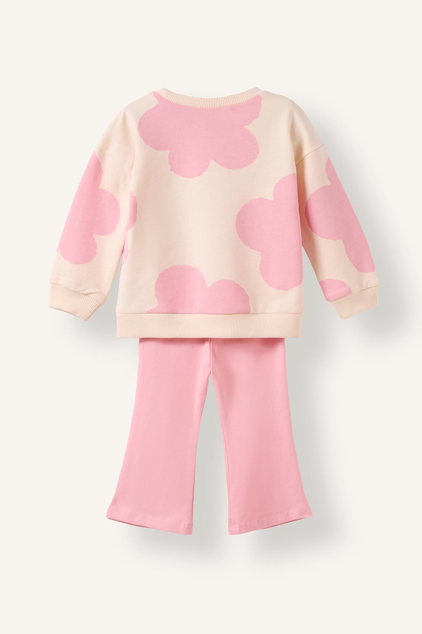 Baby Girls Ecru 2 piece Regular Fit Crew Neck Set