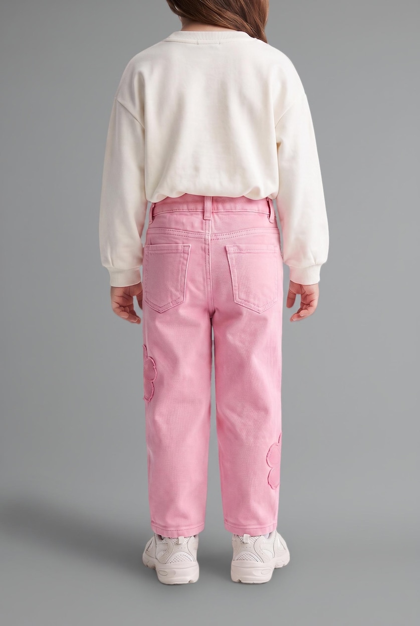 BABY GIRL Pink Baby Girl Wide Leg Jeans