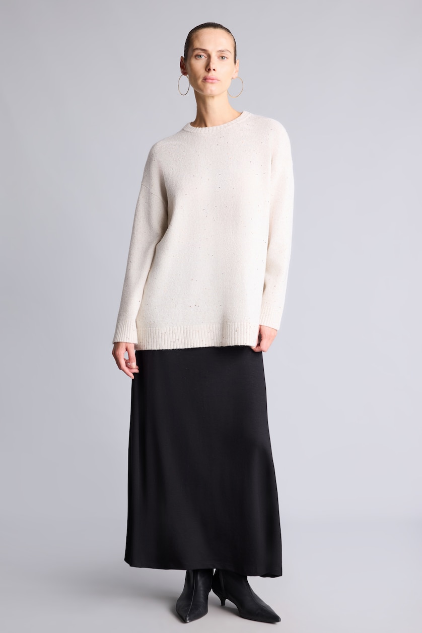 WOMAN Black A-Line Elastic Waist Maxi Skirt