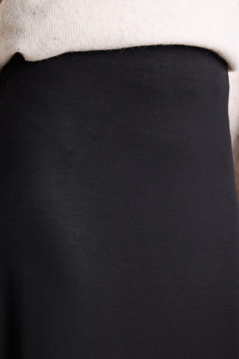 WOMAN Black A-Line Elastic Waist Maxi Skirt
