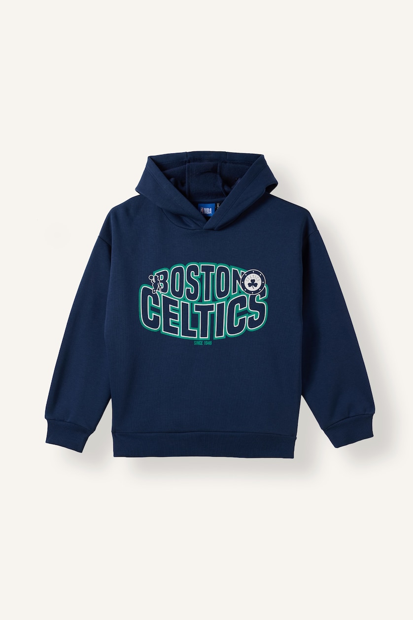Young Boys - Teen Boys NAVY Regular Fit Boston Celtics Licensed Hooded Sweatshirt
