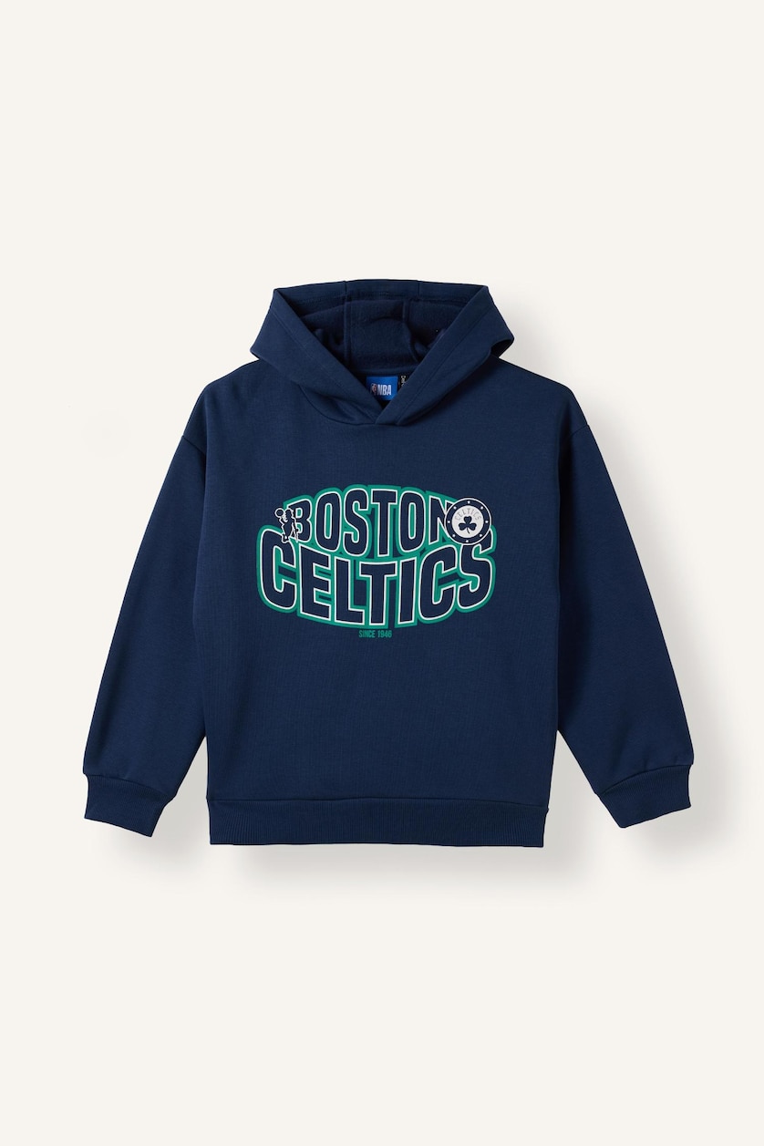 BOYS & TEENS NAVY Regular Fit Boston Celtics Licensed Hooded Sweatshirt