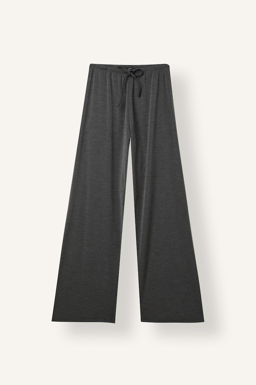 Kadın Antrasit Wide Leg Krep Pantolon