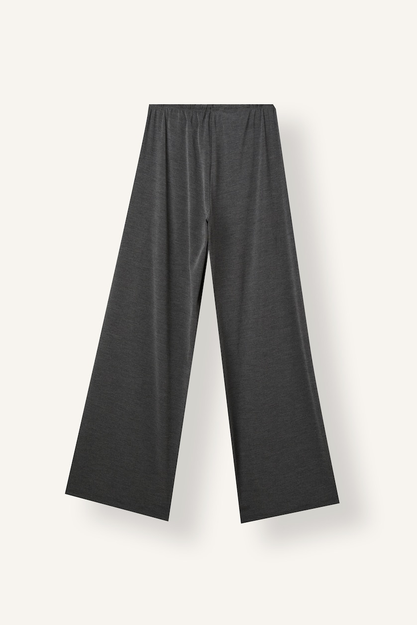 Kadın Antrasit Wide Leg Krep Pantolon
