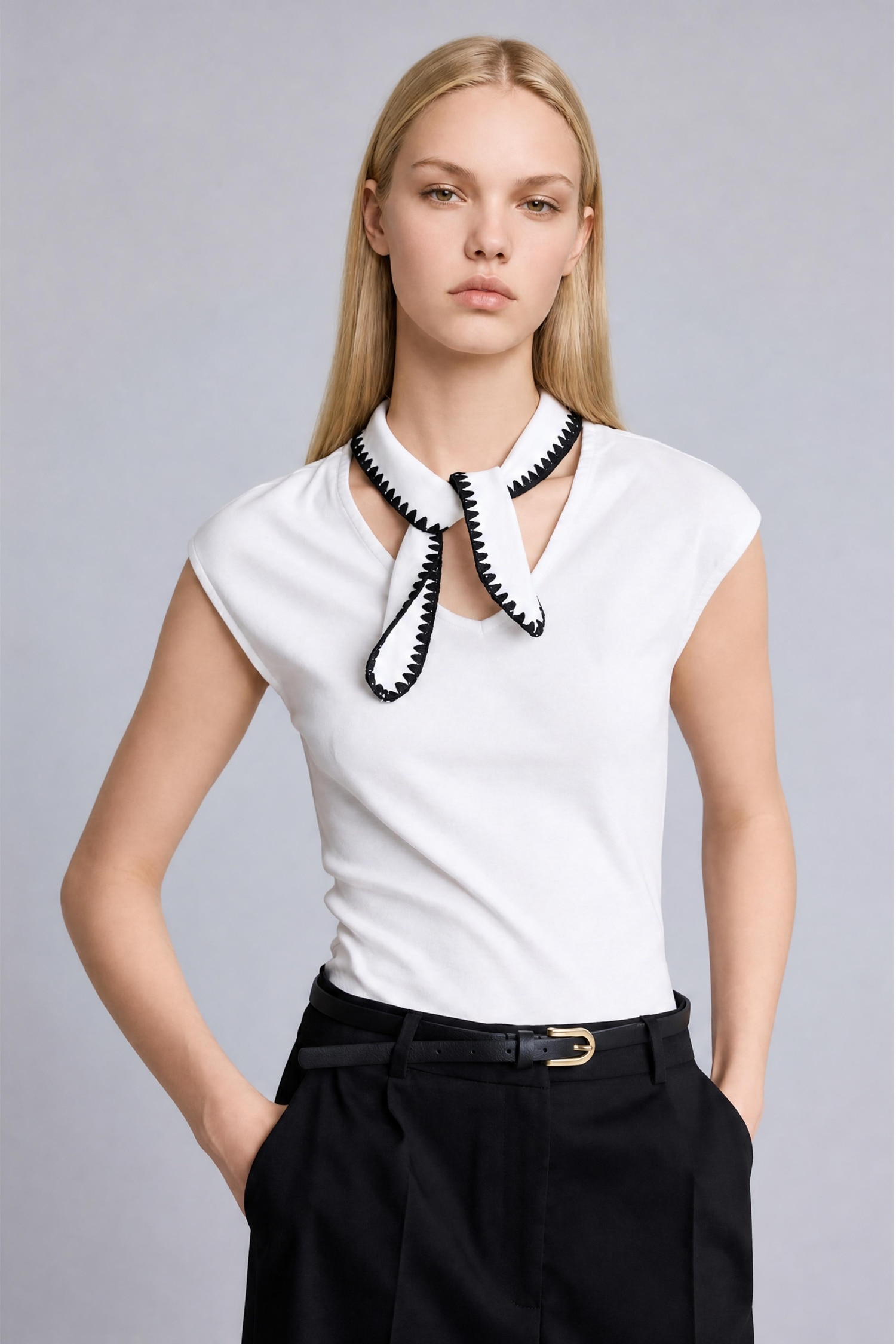 Woman Ecru Regular Fit Ribana Short Sleeve T-Shirt