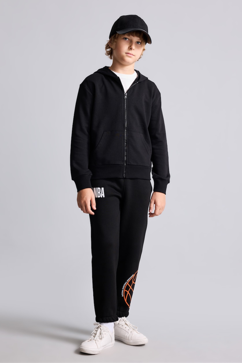 Young Boys - Teen Boys Black Regular Fit NBA Licensed Trousers