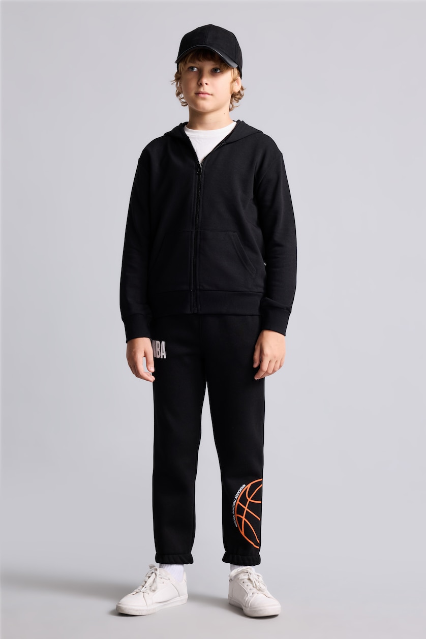Young Boys - Teen Boys Black Regular Fit NBA Licensed Trousers