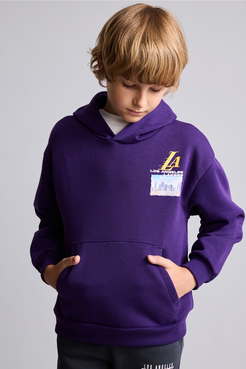 Erkek Çocuk - Genç Erkek Koyu Mor NBA Basic Sweatshirt Erkek Çocuk