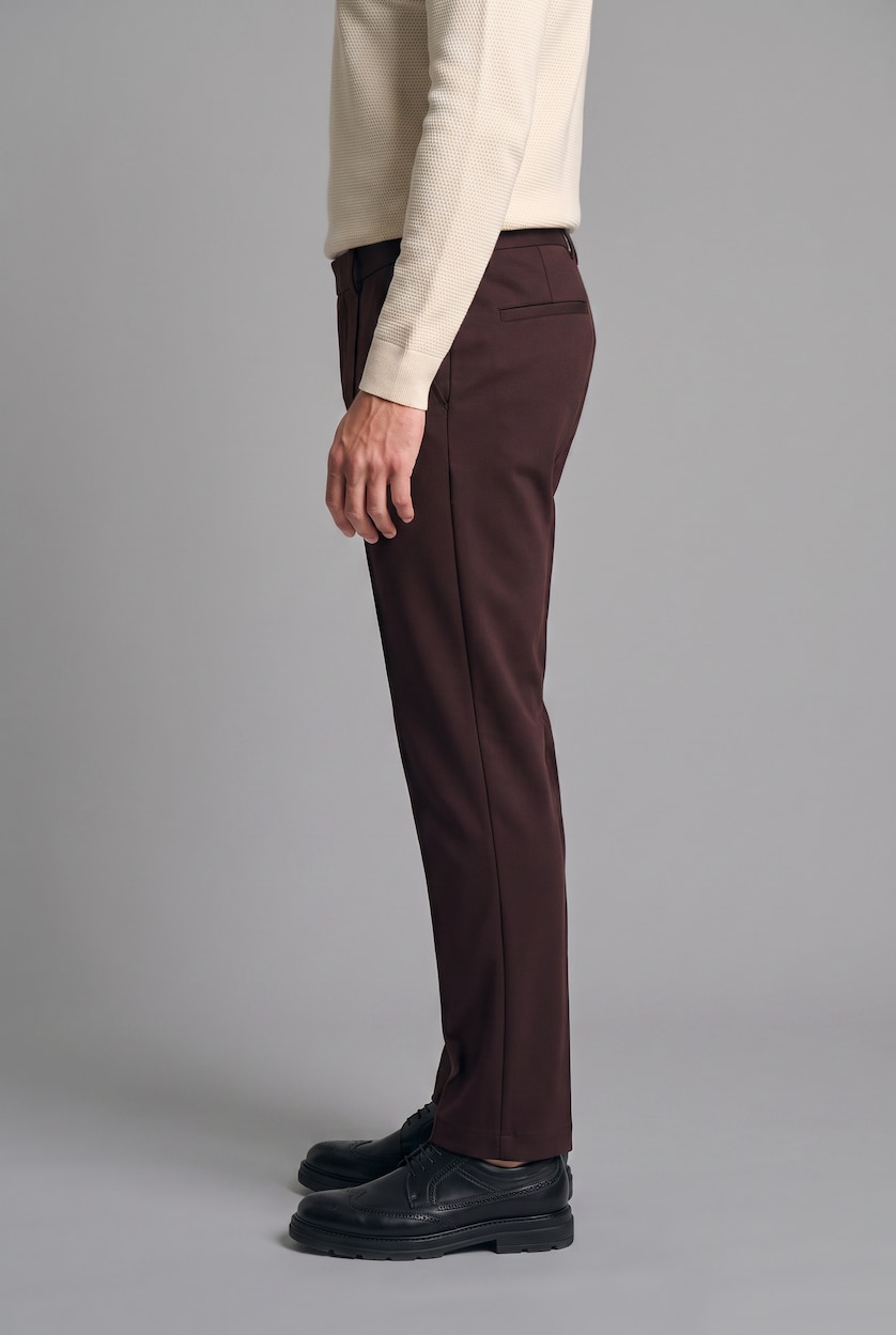 MAN Brown Relax Fit Elastic Waist Front Seam Straight Leg Sweatpants