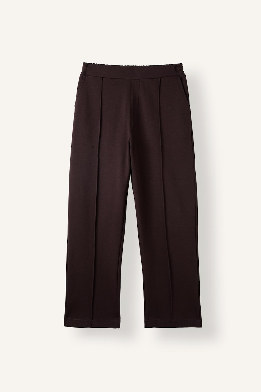 MAN Brown Relax Fit Elastic Waist Front Seam Straight Leg Sweatpants
