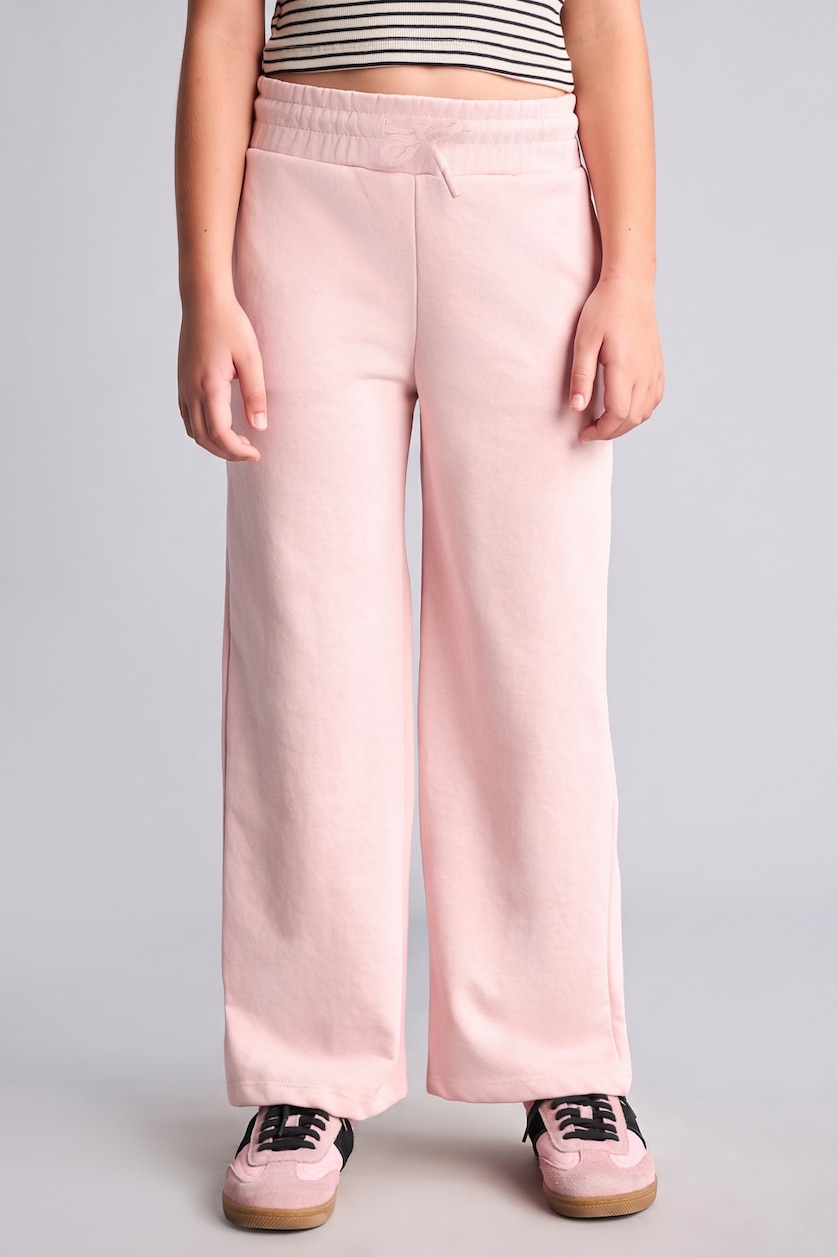 Kız Çocuk - Genç Kız Pembe Bağcıklı Wide Leg Kız Çocuk Eşofman Altı