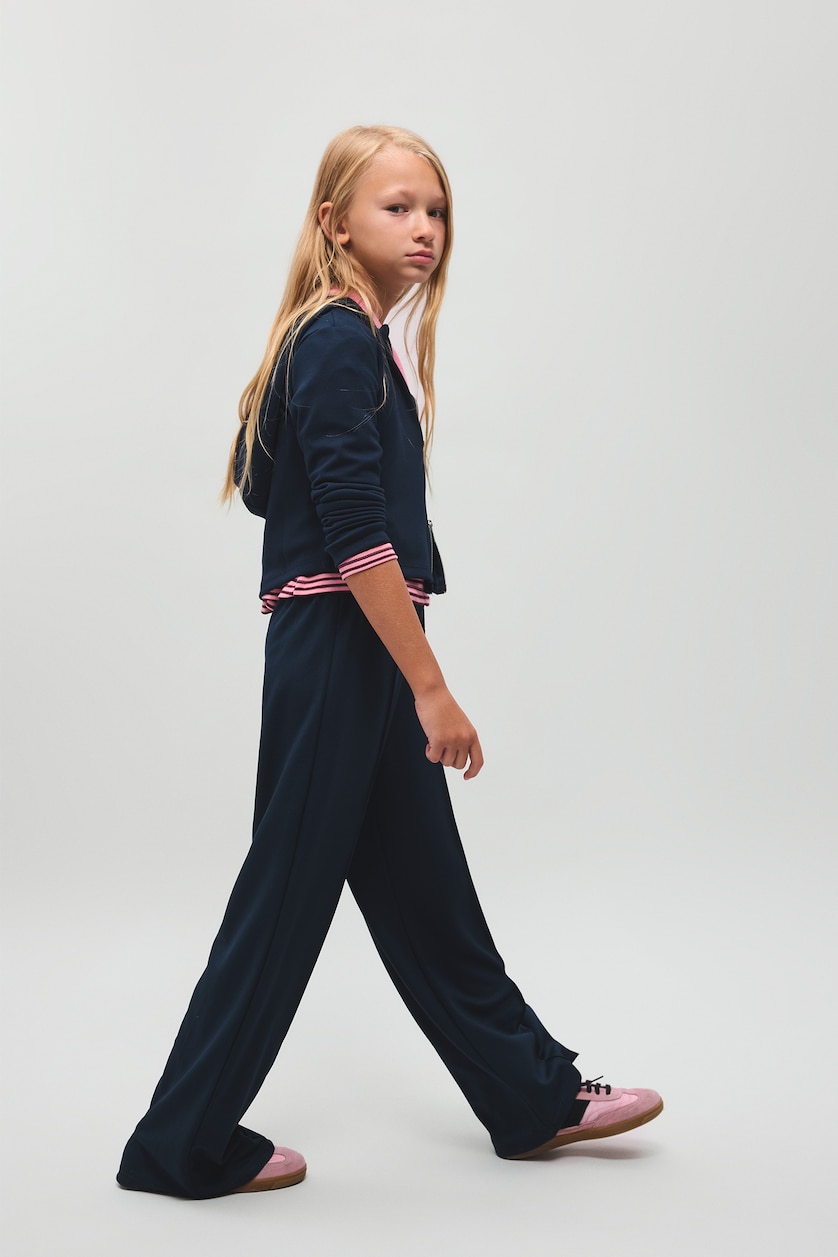 GIRLS & TEENS NAVY Girl Wide Leg Modal Elastic Waist Sweatpants