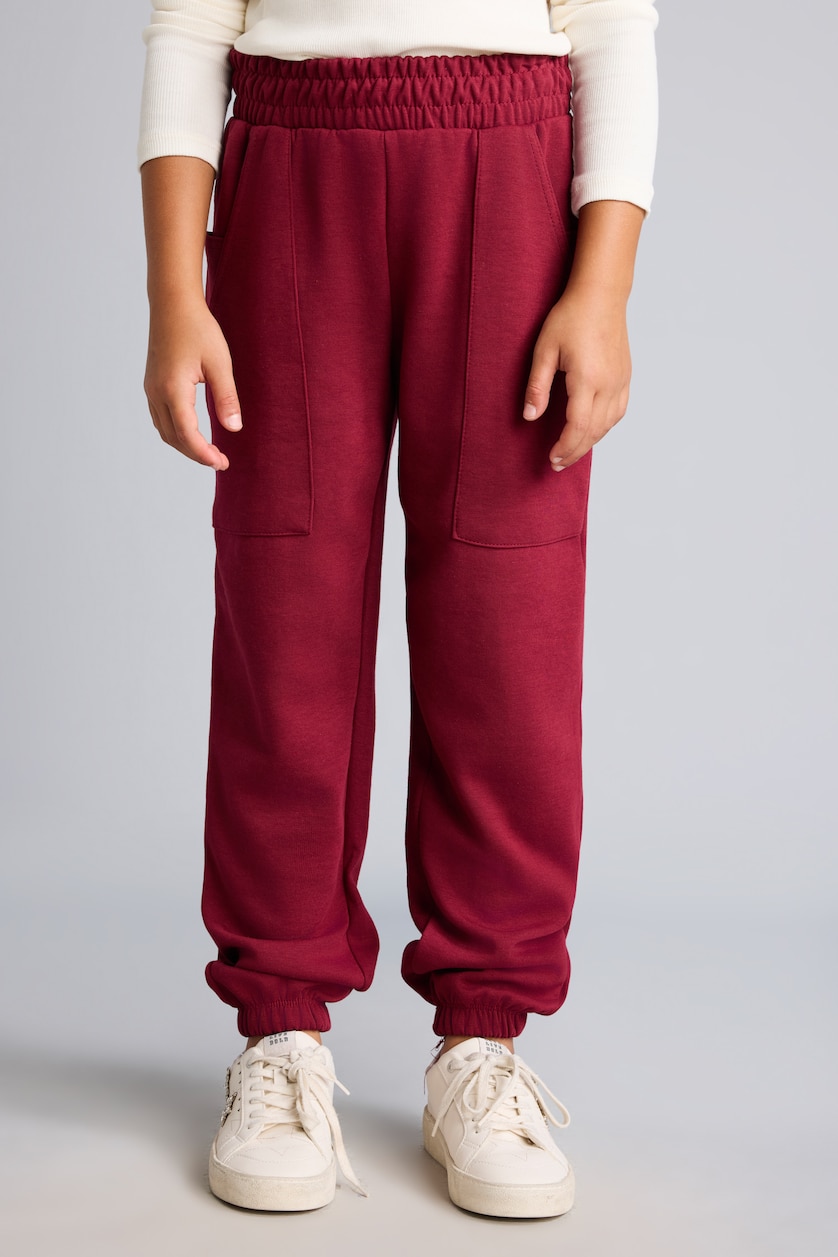 Kız Çocuk - Genç Kız Bordo Yama Cepli Jogger Eşofman Altı Kız Çocuk