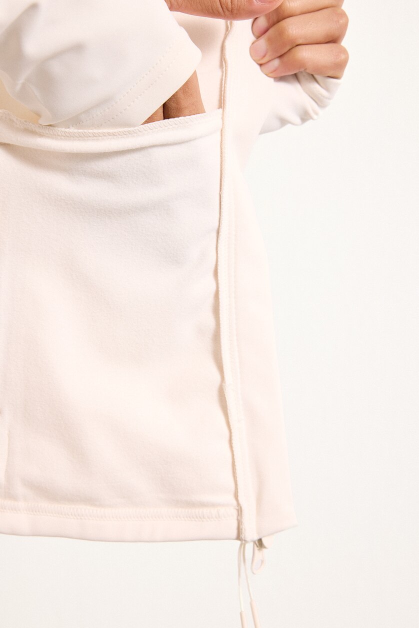 WOMAN White Slim Fit Hooded Sports Cardigan