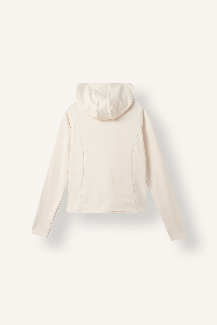 WOMAN White Slim Fit Hooded Sports Cardigan