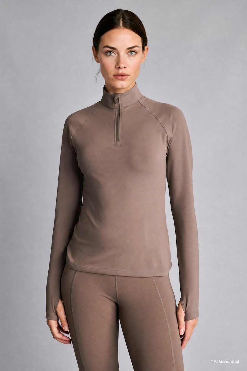 Women Light Brown High Waist Sport Leggings