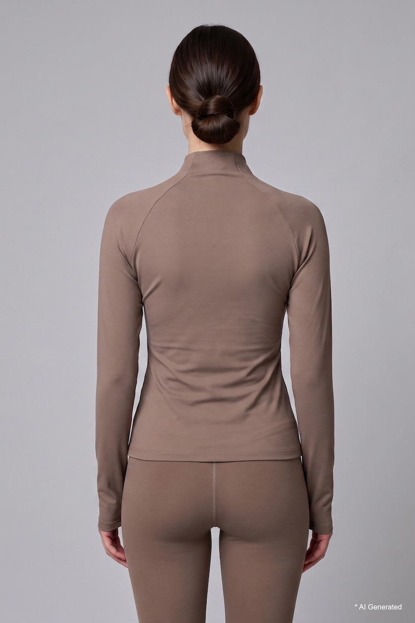 Women Light Brown High Waist Sport Leggings