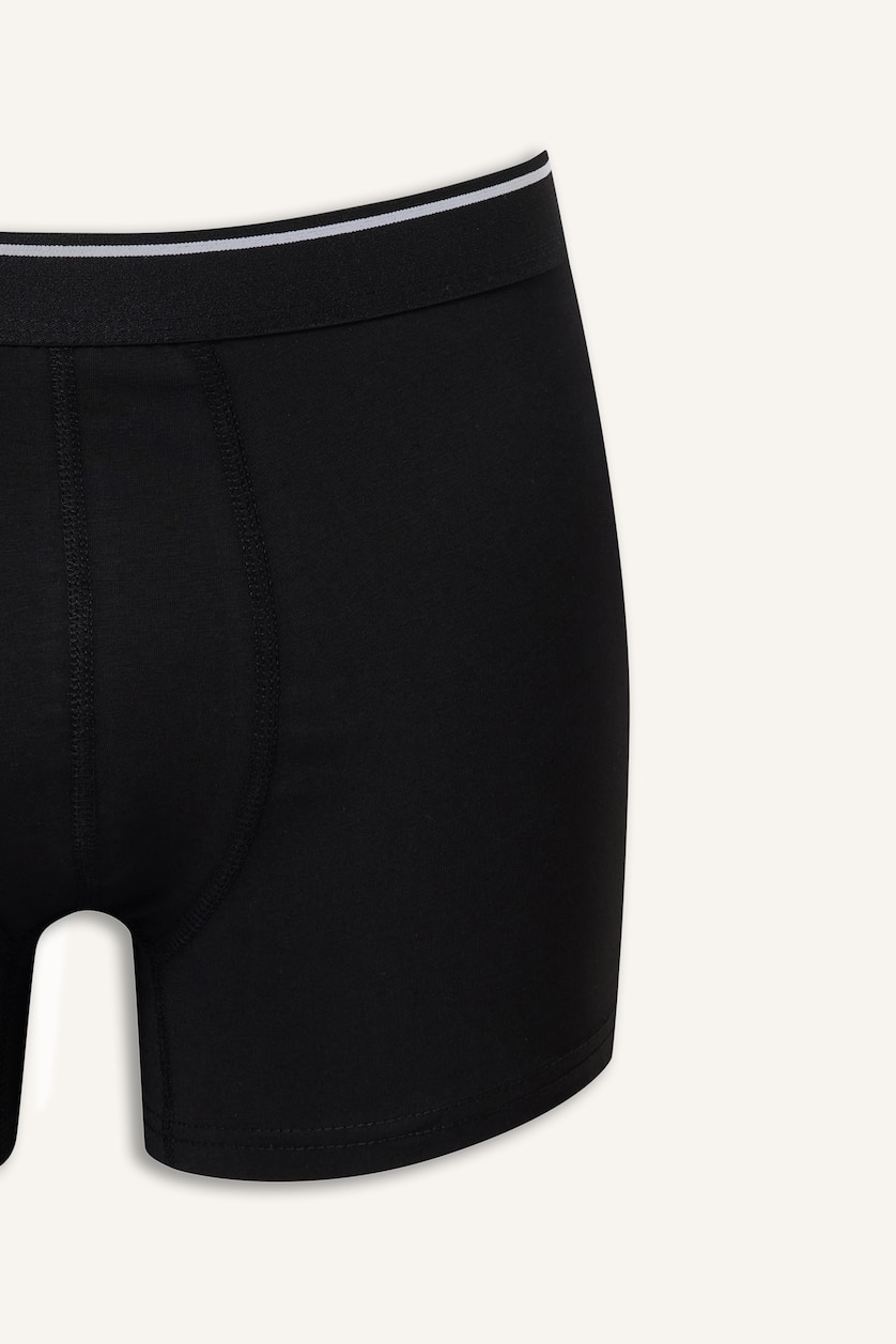 Erkek Siyah Regular Fit Ekose Desenli 3'lü Boxer
