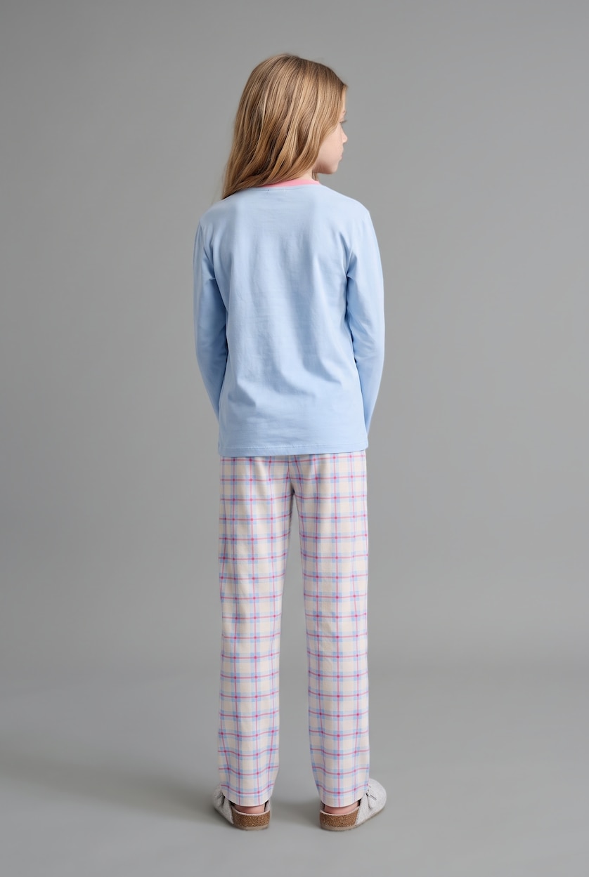 Girls & Teens Light Blue 2 piece Regular Fit Knitted Pyjamas