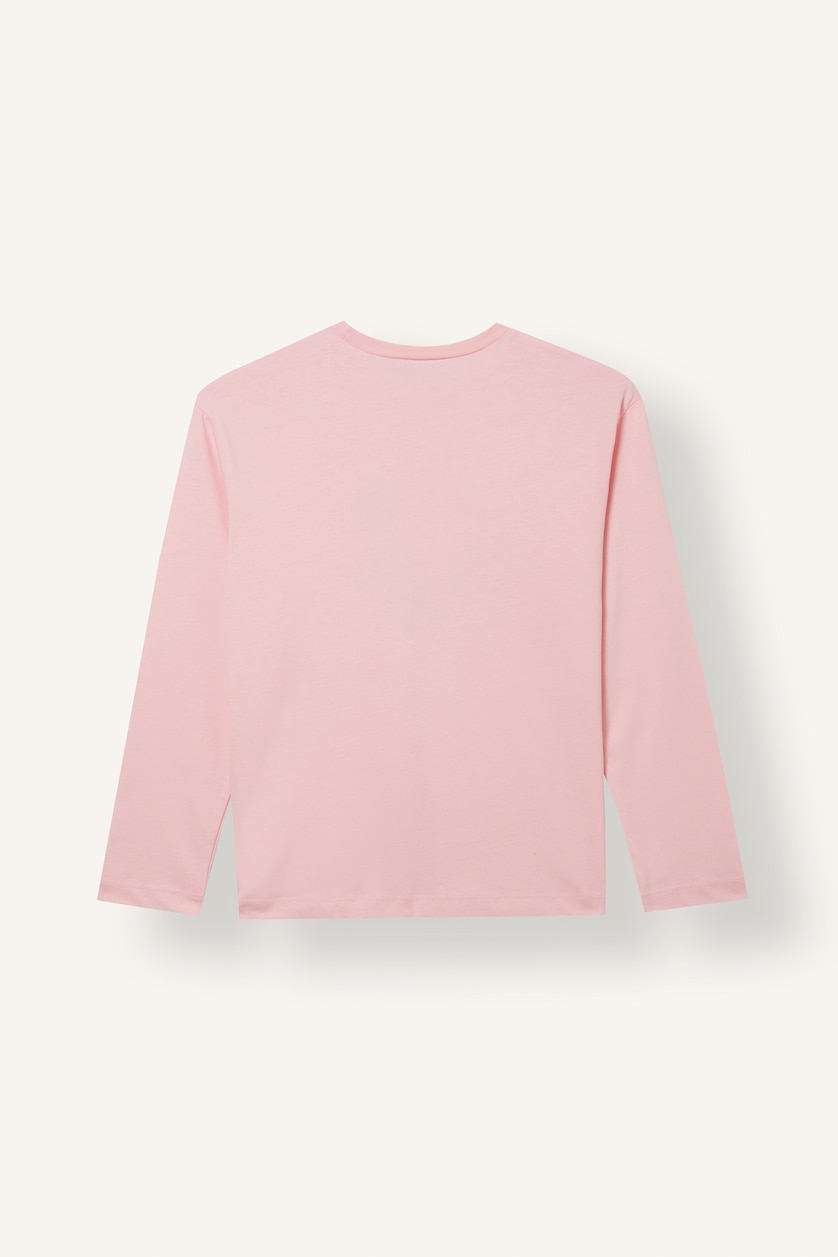 Young Girls - Teen Girls Pink Girl 100% Cotton Printed Long Sleeve Top Long Bottom Pyjama Set